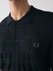 Fred Perry Cable Knitted Shirt - Image 3 of 6