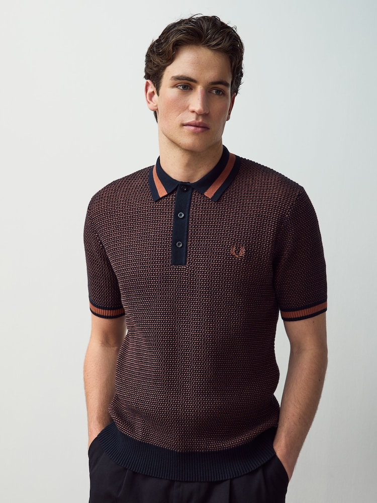 Fred Perry Textured Knitted Shirt - Image 1 of 6