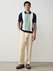 Fred Perry Vertical Stripe Zip Neck Shirt - Image 3 of 6