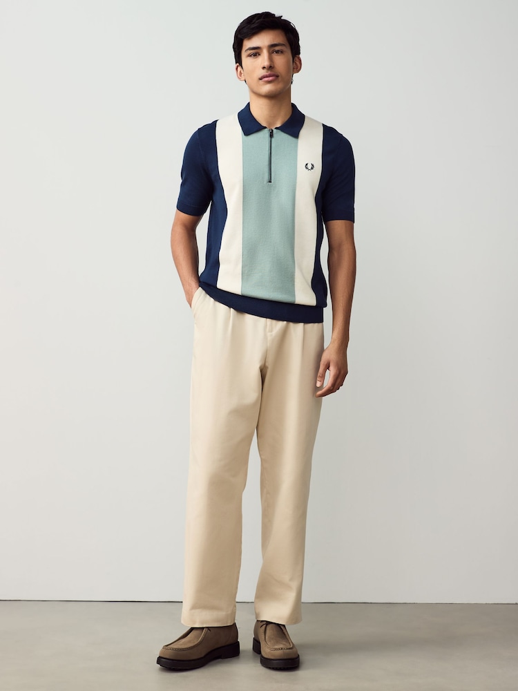Fred Perry Vertical Stripe Zip Neck Shirt - Image 3 of 6