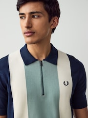 Fred Perry Vertical Stripe Zip Neck Shirt - Image 4 of 6