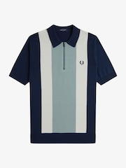 Fred Perry Vertical Stripe Zip Neck Shirt - Image 5 of 6