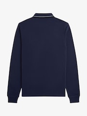 أزرق - قميص بولو بكم طويل بحافة مزدوجة من Fred Perry  - صورة 6 من 7