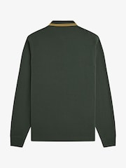 أخضر - قميص بولو بكم طويل بحافة مزدوجة من Fred Perry  - صورة 6 من 7