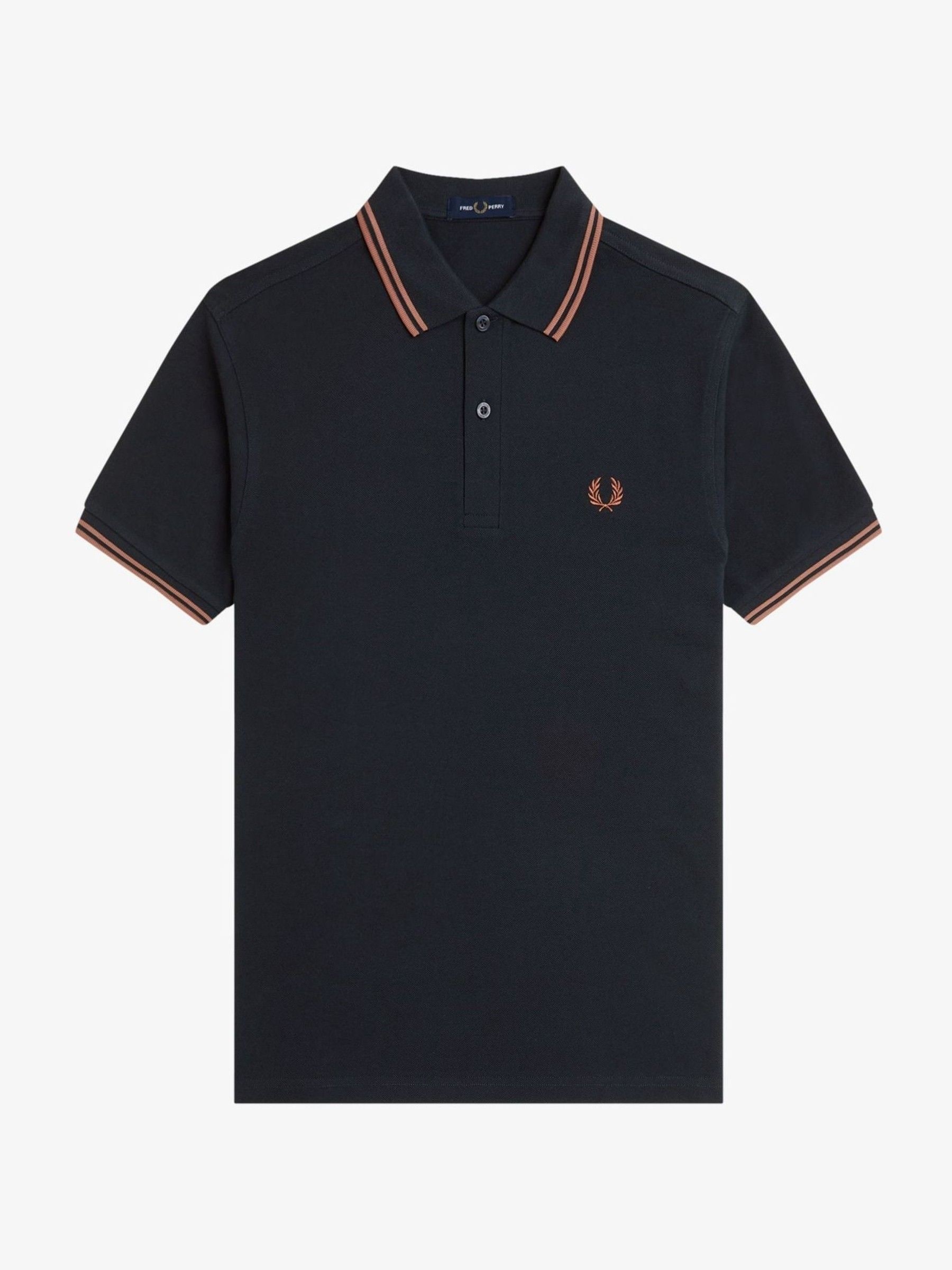 Buy Fred Perry Blue Navy/Red Tipped Short Sleeve Polo Shirt from