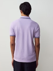بنفسجي فاتح - قميص بولو بحافة مزدوجة من Fred Perry  - صورة 4 من 8