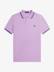 بنفسجي فاتح - قميص بولو بحافة مزدوجة من Fred Perry  - صورة 6 من 8