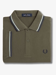 Groen - Fred Perry polo met tweekleurig gestreept randje - Image 7 of 7