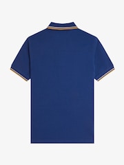 Kobaltblauw - Fred Perry polo met tweekleurig gestreept randje - Image 6 of 7