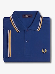 Kobaltblauw - Fred Perry polo met tweekleurig gestreept randje - Image 7 of 7