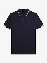 أزرق نيلي - قميص بولو بحافة مزدوجة من Fred Perry  - صورة 5 من 7