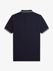 أزرق نيلي - قميص بولو بحافة مزدوجة من Fred Perry  - صورة 6 من 7