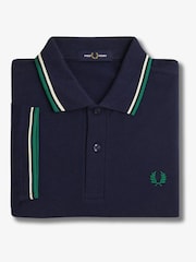 أزرق نيلي - قميص بولو بحافة مزدوجة من Fred Perry  - صورة 7 من 7