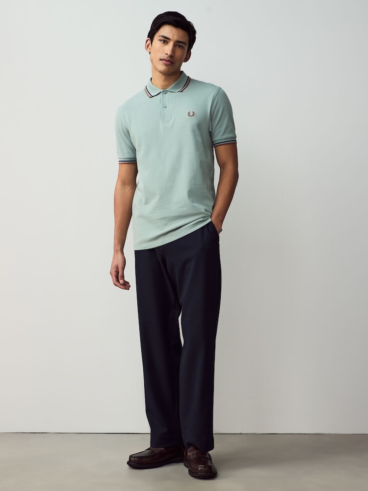 Небесно-голубой - Рубашка поло с контрастной отделкой Fred Perry - Image 2 of 7