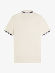 أبيض بيج فاتح - قميص بولو بحافة مزدوجة من Fred Perry  - صورة 7 من 8