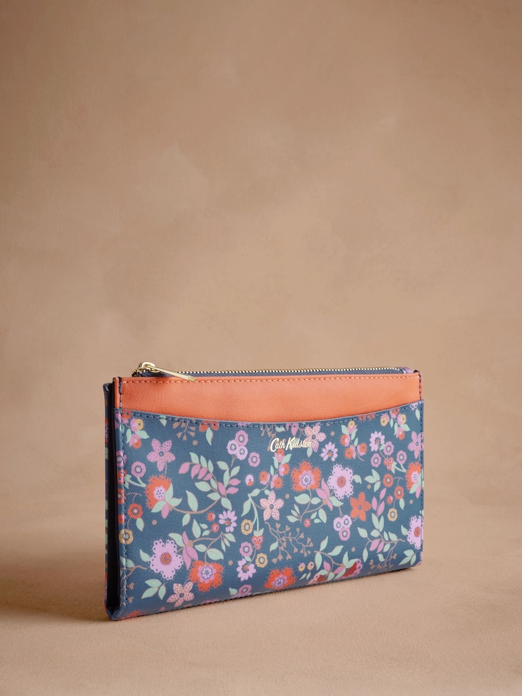 Cath Kidston Navy Lace Petals Travel Wallet Bag - Image 1 of 3