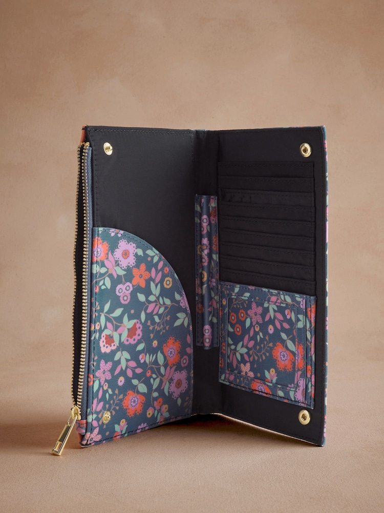 Cath Kidston Navy Lace Petals Travel Wallet Bag - Image 2 of 3