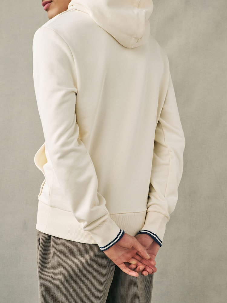 Кремово-білий - Худі з окантовкою Fred Perry - Image 4 of 7