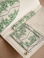 Cath Kidston Green Rose Pearl Travel Wallet Bag - Image 3 of 4