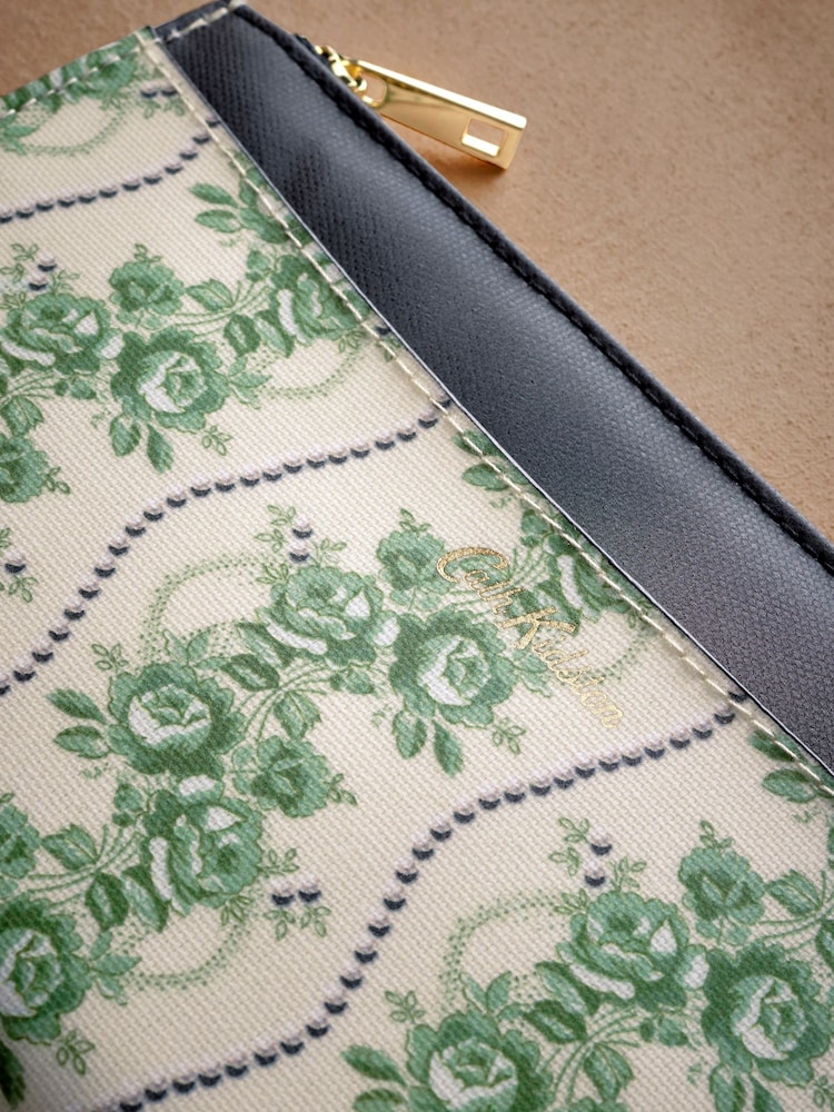 Cath Kidston Green Rose Pearl Travel Wallet Bag - Image 4 of 4