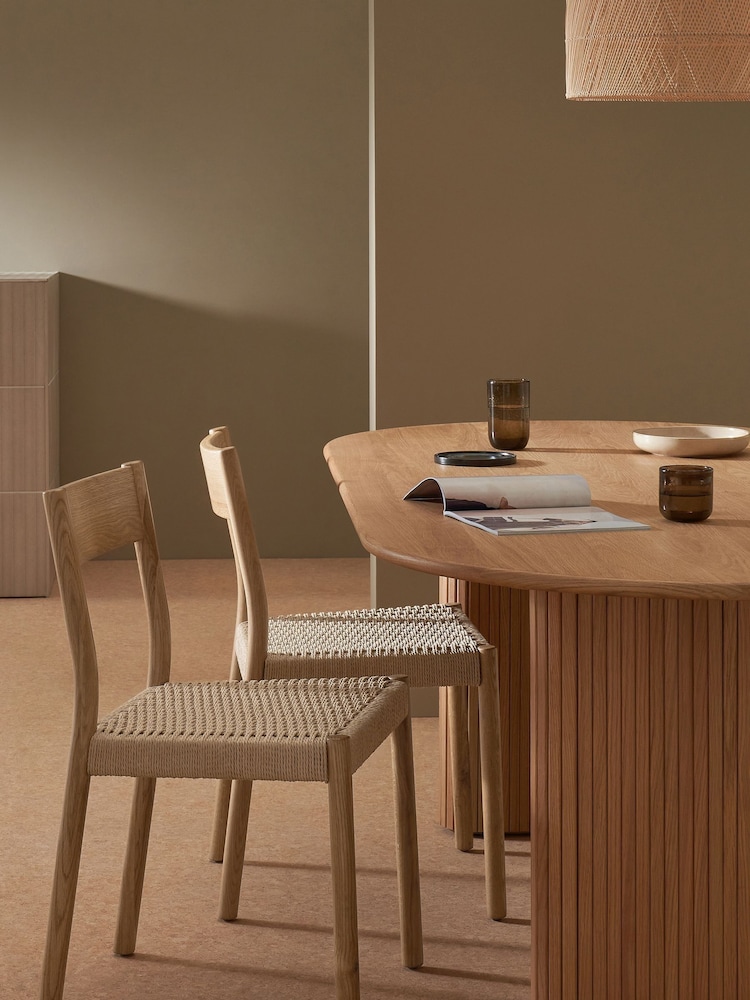 MADE.COM Set of 2 Natural Rhye Dining Chair - Image 1 of 2