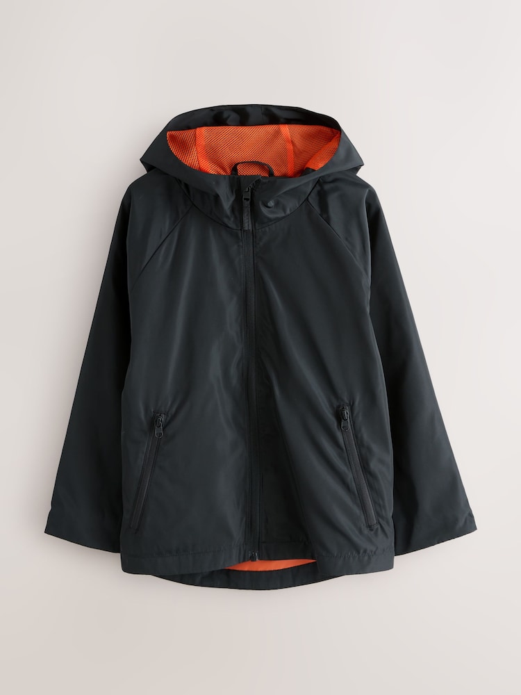 Black Full Sleeves Ziped Hooded Anorak Jacket - Image 1 of 1