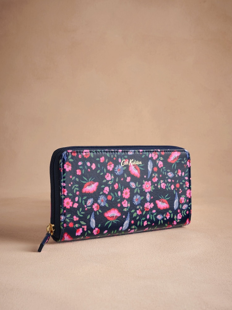 Cath Kidston Navy Birds Continental Wallet - Image 1 of 3