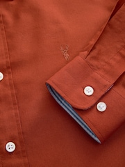 Red Slim Fit Long Sleeve Oxford Shirt - Image 10 of 11