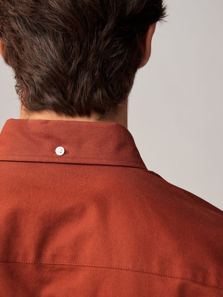 Rood - Slim Fit - Oxford-hemd met lange mouwen - Image 6 of 11