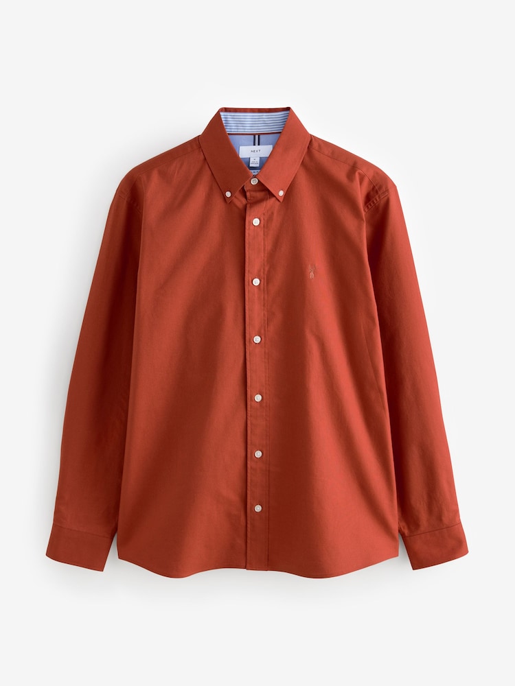 Rood - Slim Fit - Oxford-hemd met lange mouwen - Image 8 of 11