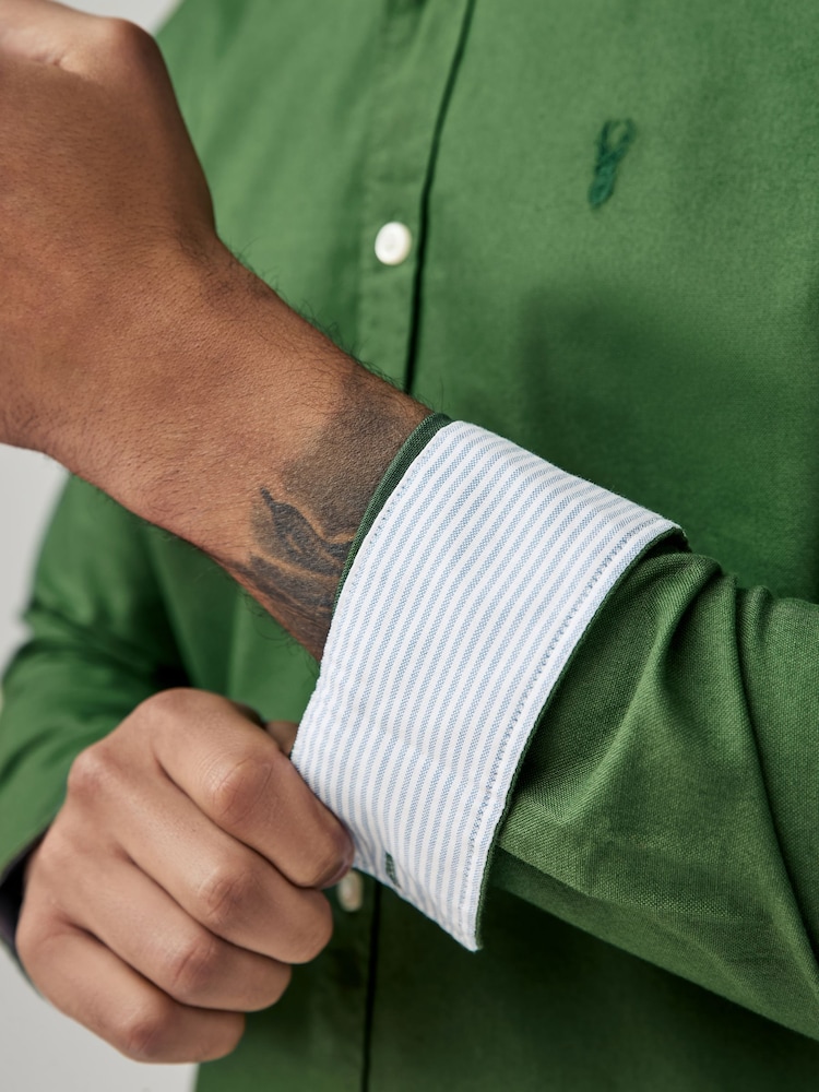 Groen - Slim Fit - Oxford-hemd met lange mouwen - Image 5 of 8