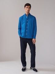 Cobalt Blue Slim Fit Long Sleeve Oxford Shirt - Image 2 of 8