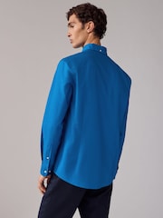 Cobalt Blue Slim Fit Long Sleeve Oxford Shirt - Image 3 of 8