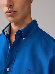 Cobalt Blue Slim Fit Long Sleeve Oxford Shirt - Image 4 of 8