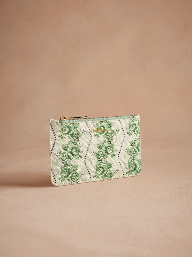 Cath Kidston Green Rose Pearl Zip Purse - Image 1 of 3