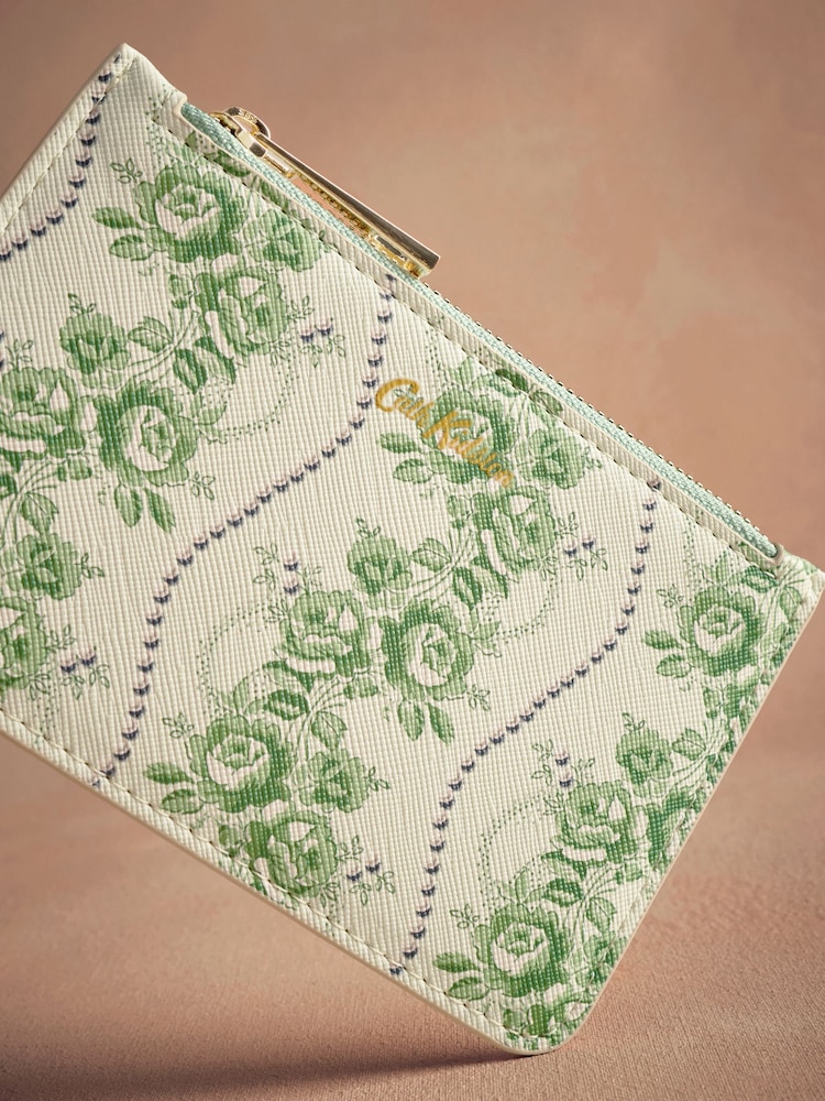 Cath Kidston Green Rose Pearl Zip Purse - Image 2 of 3