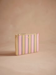 Cath Kidston Pink Stripe Zip Purse - Image 1 of 3