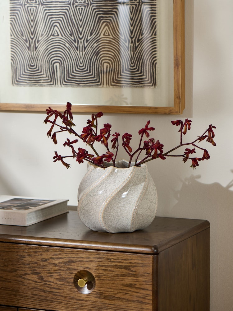 Natural Ceramic Wave Planter - Image 1 of 5