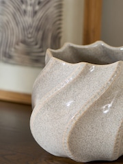 Natural Ceramic Wave Planter - Image 3 of 5