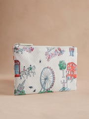 Écru Lovely London - Porte-monnaie à fermeture éclair Cath Kidston 100% coton - Image 1 of 3