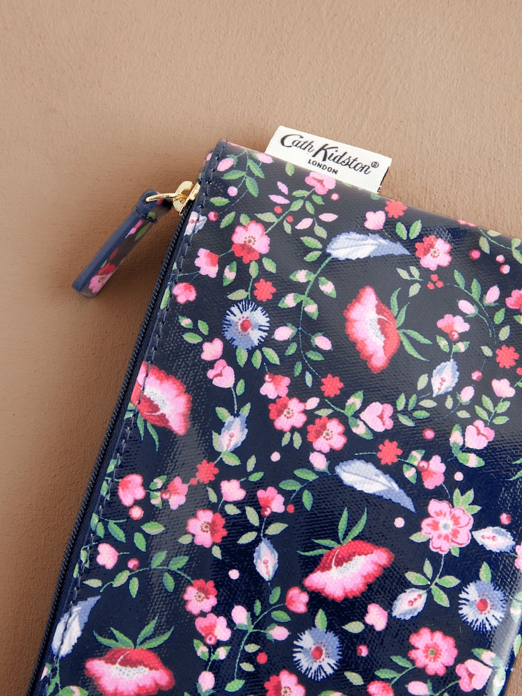 Marineblau/Feder/Blumen - Cath Kidston – Geldbörse mit Reißverschluss aus 100 % Baumwolle - Image 2 of 3