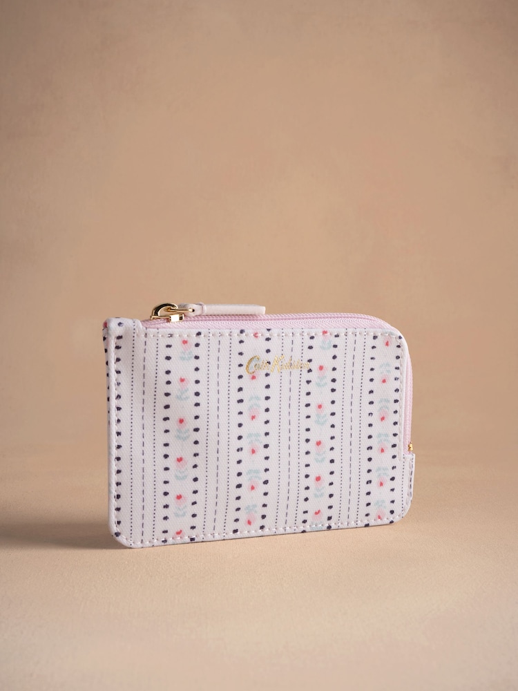 Cath Kidston Ecru Rose Stripe Card Coin Purse - Image 1 of 5