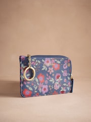 Cath Kidston Navy Lace Petals Card Coin Purse - Image 1 of 4