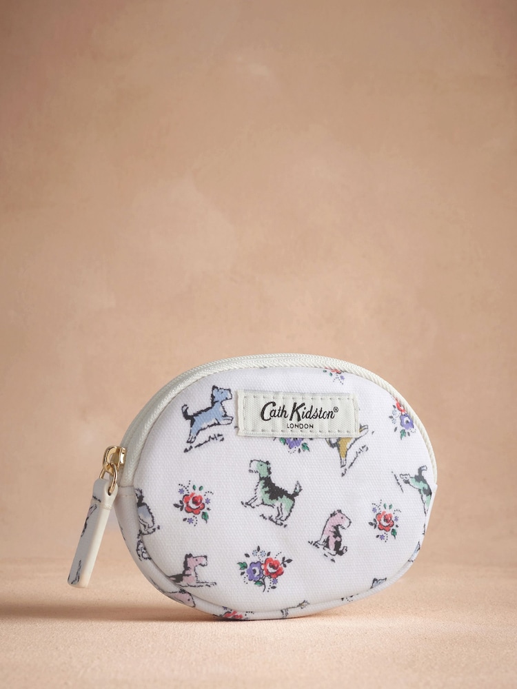 Cath Kidston Ecru Billy Dog 100% Cotton Round Pocket Purse - Image 1 of 3