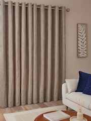 Chevron Chenille Eyelet Lined Curtains - Imagen 3 de 5