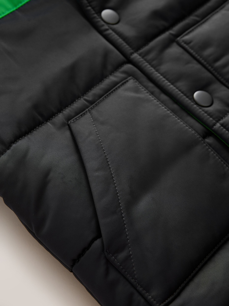 Green/Navy Sleeveless Colour Block Gilet Jacket - Image 2 of 3