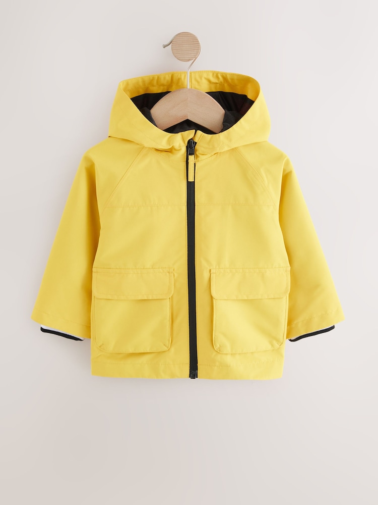 Yellow Full Sleeves Ziped Anorak Jacket With Pockets - Image 1 of 3