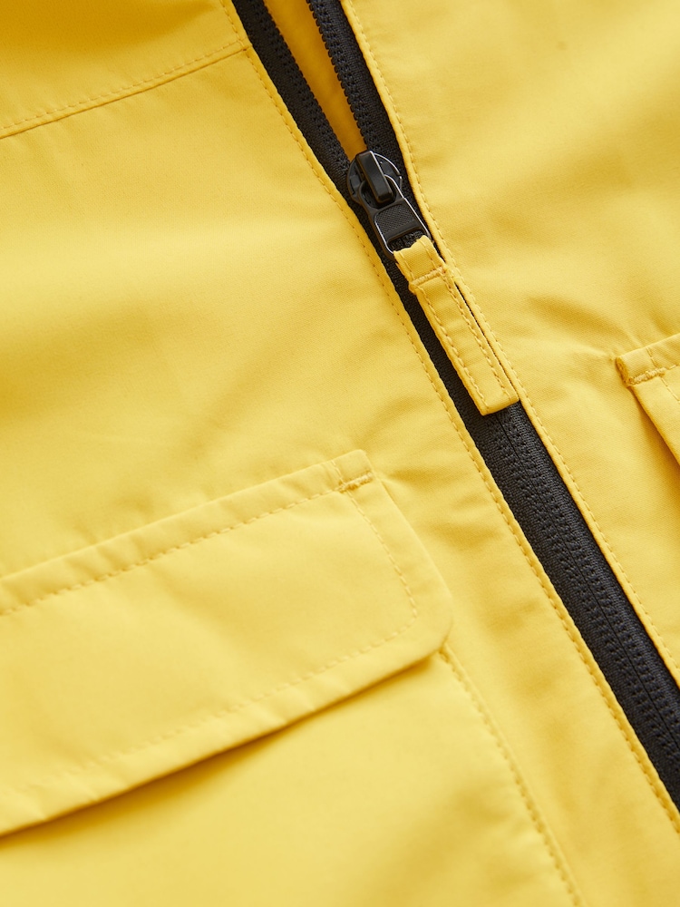 Yellow Full Sleeves Ziped Anorak Jacket With Pockets - Image 2 of 3