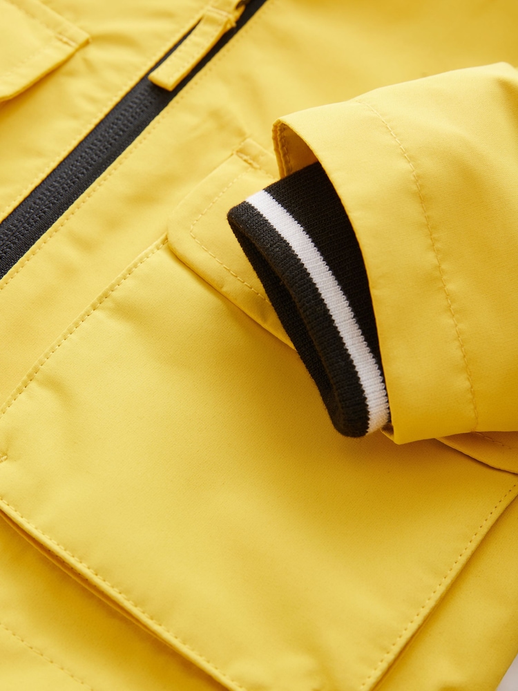 Yellow Full Sleeves Ziped Anorak Jacket With Pockets - Image 3 of 3