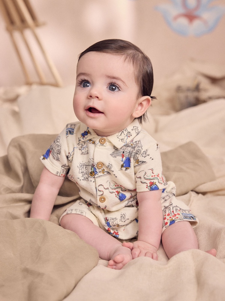 Paddington Bear Collared Baby 100% Cotton Cath Kidston Romper - Image 1 of 5